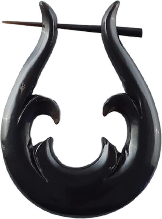 Produktbild Star Piercing Ohrring Ornament aus Wasserbüffelhorn (ohne Messing, Organisch)