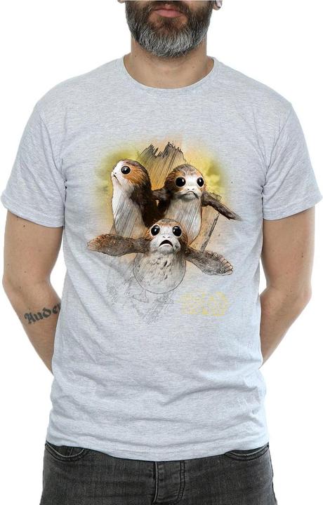 Actual product image Star Wars Mens Porg Brushed Cotton T-Shirt (M)