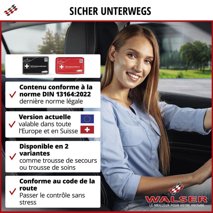 Actual product image Walser Car first aid kit black according to DIN 13164