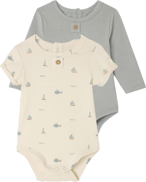 Vertbaudet Bio-Kollektion: 2er-Pack Baby Bodys für Neugeborene mit Öffnung hinten