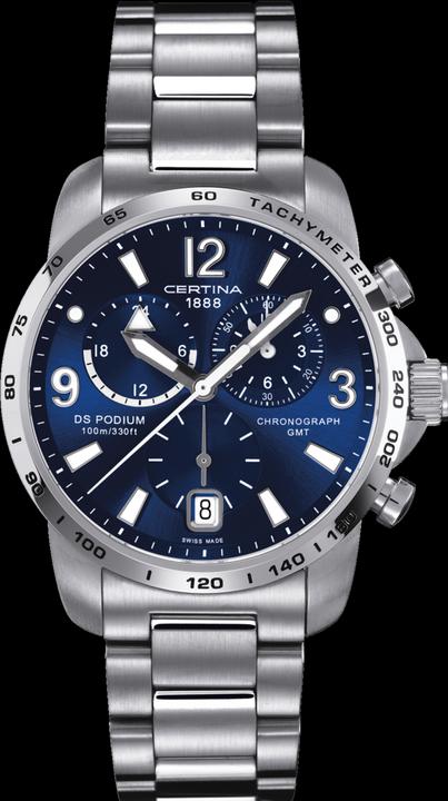 Certina DS Podium Chronographe GMT (Montre analogique, Swiss Made, 42 mm)