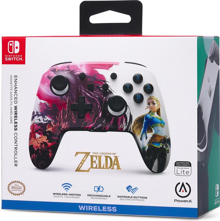 Actual product image PowerA Enhanced Wireless Switch Controller - Zelda Blood Moon (pink/white) (Switch Lite, Switch)