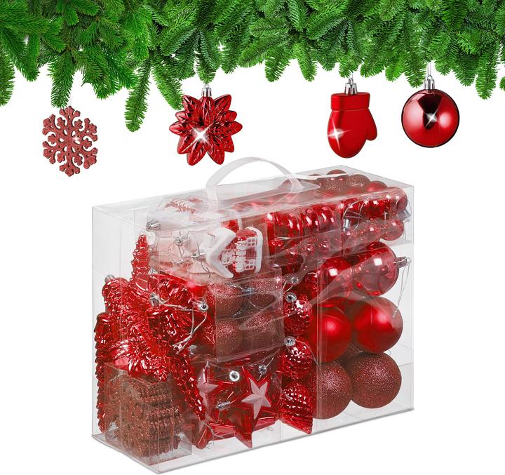 Image du produit Relaxdays Ensemble de boules de Noël (100 -pièce)