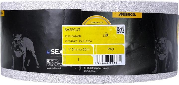 Immagine prodotto Mirka BASECUT Rotolo di carta abrasiva universale 115 mm x 50 m / P40 - ( 2251100140N ) (P40)
