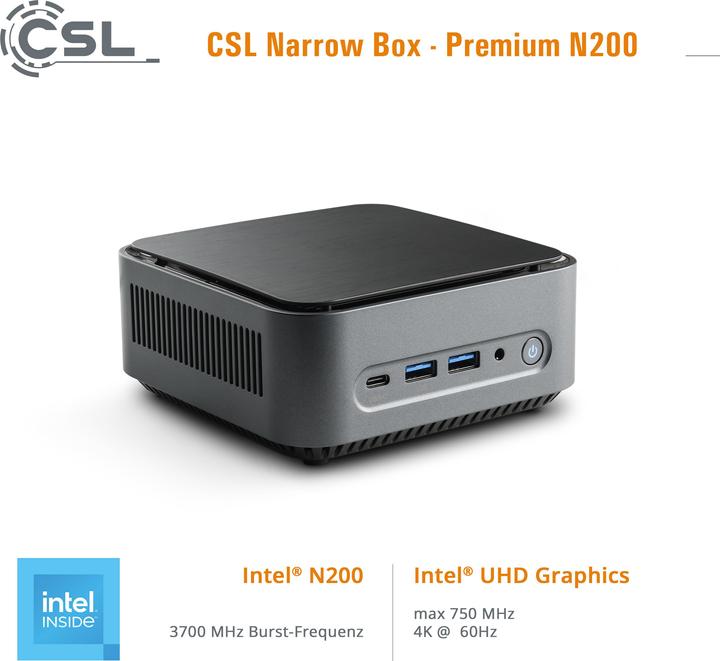 Produktbild CSL Narrow Box (Intel N200, 8 GB, 500 GB, Intel UHD Graphics)