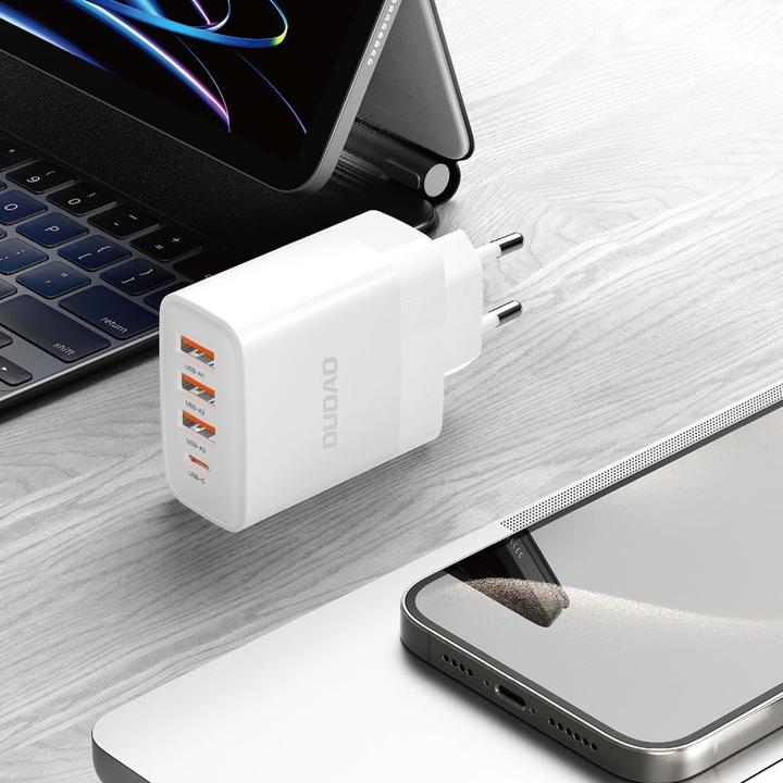Produktbild Dudao A5HEU network charger 3x USB-A 1x USB-C PD20W - white