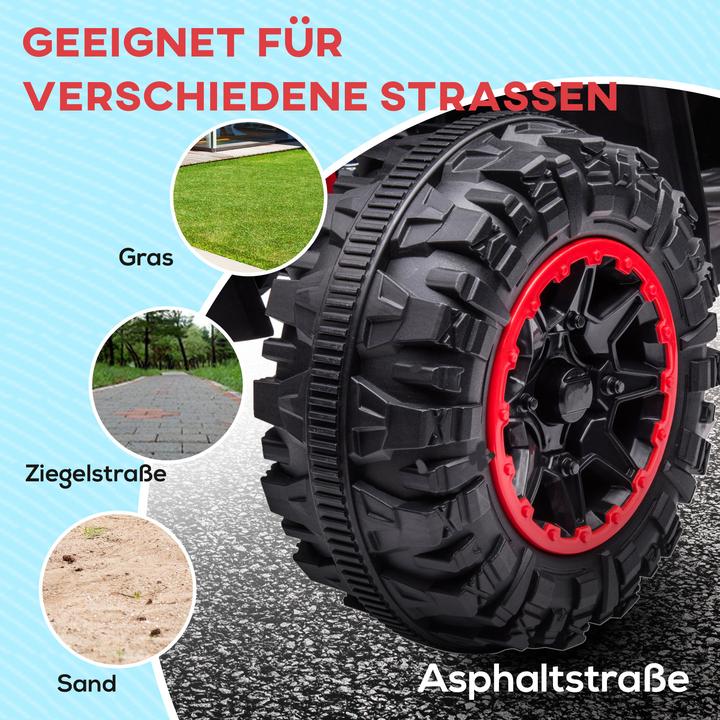 Immagine prodotto Homcom Elektro-Quad Kunststoff, Metall Schwarz+Rot (12 V)