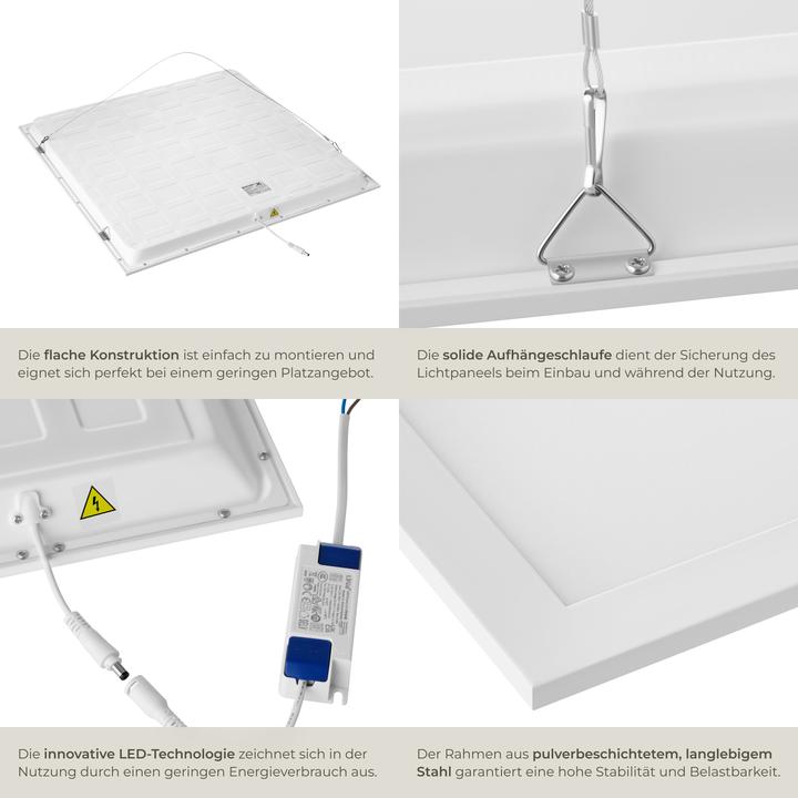 Actual product image tectake LED panel Lucerna, ultra-flat, warm white, energy-saving