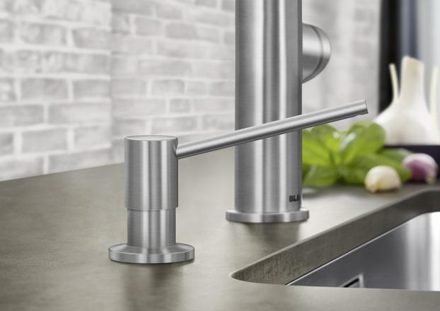 Image du produit Blanco Distributeur de produit à vaisselle TORRE satin dark steel | Compatible avec tous les robinets de