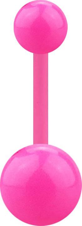 Star Piercing Banane pink mit zwei Kugeln (Acryl, ohne Messing)