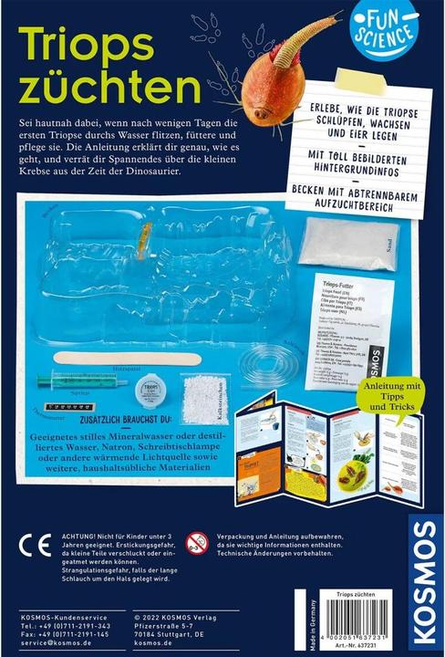 Actual product image Kosmos Experiment kit Fun Science Triops breed