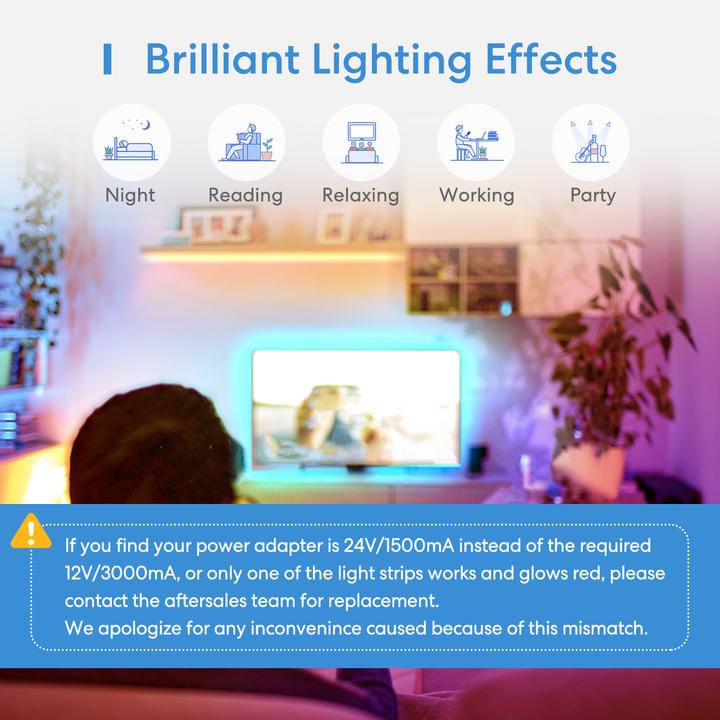 Image du produit Meross Bandes de LED (Multicolore, 200 cm, Intérieur)