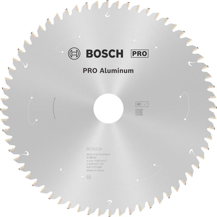 Bosch Professional Zubehör Cirkelzaagblad Standaard voor Aluminium, 216x2,2/1,6x30, 64 tanden