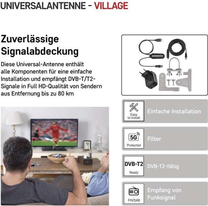 Immagine prodotto Emos Village Moon-V900 (Antenna, 20 dB, DAB/ DAB+, LTE, DVB-T / -T2)