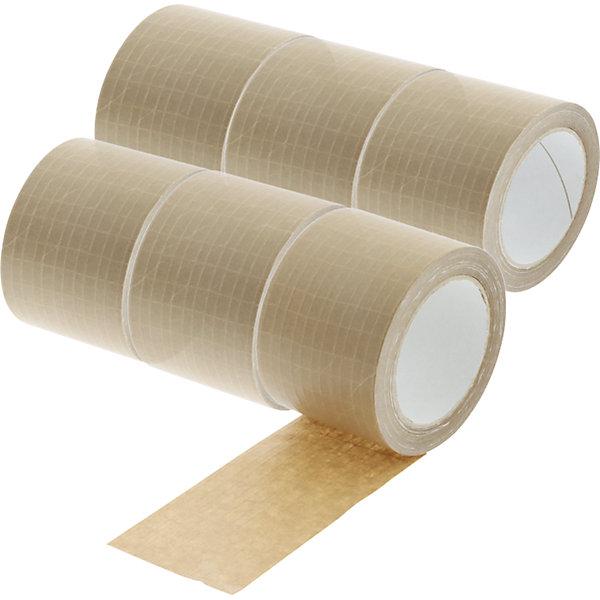 Actual product image kaiserkraft E-Commerce packaging tape, tape width 75 mm, diagonally reinforced, pack of 6 x (75 mm)