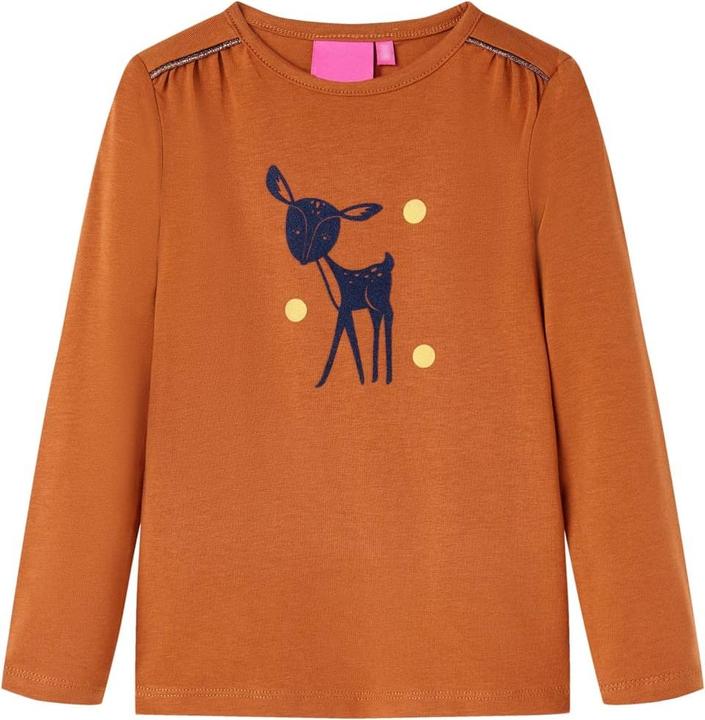 Produktbild VidaXL Kinder-Langarmshirt Cognac 128,Material: 95 % Baumwolle. 5 (128)