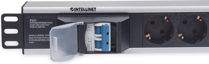 Produktbild Intellinet 48,3cm 19Z Steckdosenleiste 6-fach ohne Ueberspannungsschutz Doppelkippschalter 1,5 HE 3 m Stromk... (6 x, CEE 7/3, 1.80 m)
