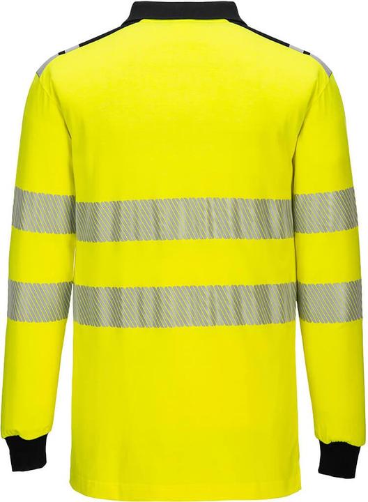 Actual product image Portwest Mens PW3 Flame Resistant Hi-Vis Long-Sleeved Polo Shirt (L)