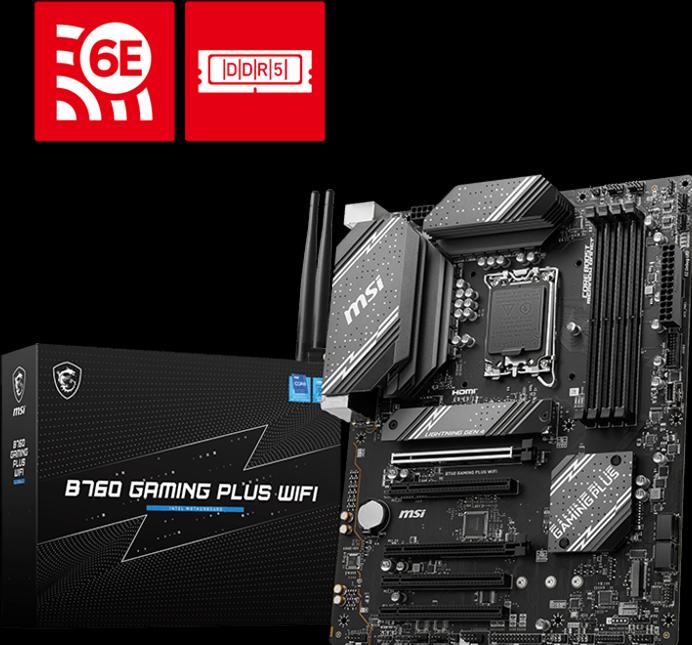 Produktbild MSI B760 GAMING PLUS WIFI (LGA 1700, Intel B760, ATX)