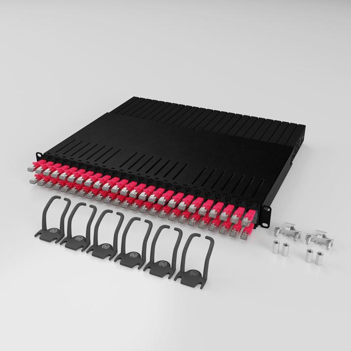 Image du produit PATCHBOX one / 8RU / Cat 6A, STP, 0.8 m, rouge (STP, CAT6a, 0.80 m)