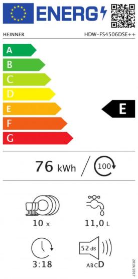 Energie-Label Heinner HDW-FS4506DSE++