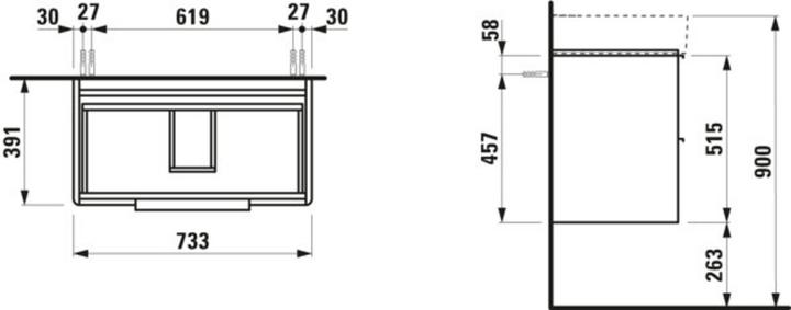 Produktbild Laufen Base für Val Waschtischunterschrank, 2 Schubladen, 735x390mm, H402352110 (73.5 x 39 x 53 cm)