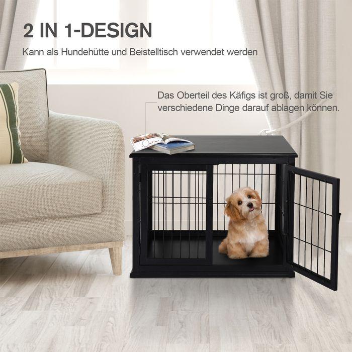 Image du produit Swisshandel24 Niche pour chien Maison pour chien Boîte de transport avec surface de table Cage pour petits (Chien, Réflecteurs, Pliable)