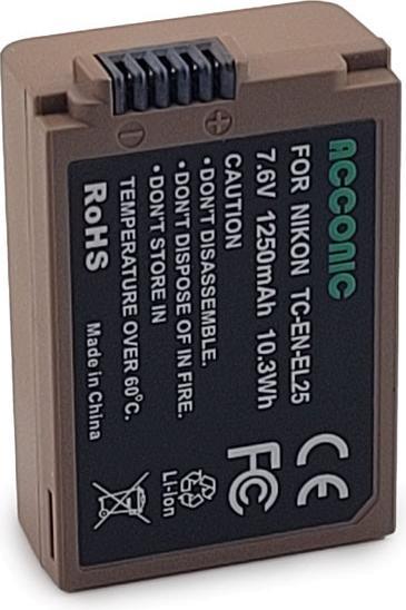 Produktbild Acconic Akku mit USB-C Input für Nikon EN-EL25 f. Nikon Z30 Z50 Z fc (Akku)