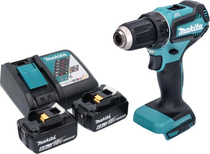 Image du produit Makita DDF 485 RG Perceuse-visseuse sans fil 18 V 50 Nm Brushless + 2x batterie 6,0 Ah + chargeur (Fonctionnement sur batterie)