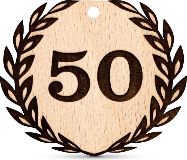 Produktbild ZNatur 50. Geburtstag oder Goldene Hochzeit Holz Anhänger Geschenk Deko mit Gravur No.98