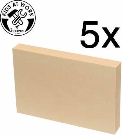 Actual product image Corvus Toys Corvus A600562 - Kids-at-Work, Carving Lime Wood A6/20mm, Set of 5