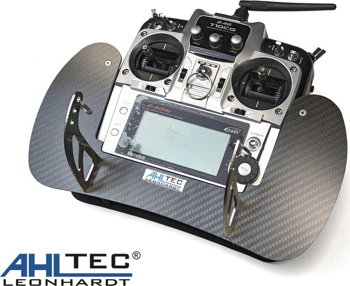 Image du produit AHLtec Pupitre émetteur Futaba T10CG Carbon avec étrier de pupitre émetteur standard, sans repose-main