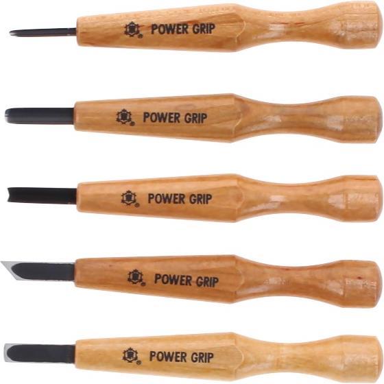 Actual product image Shogun Mikisyo Power Grip Wood Carving Knife Set of 5