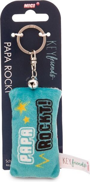 Produktbild Magni NICI Schlüsselanhänger Mini Plüschkissen Papa rockt! mit Glöckchen 8cm