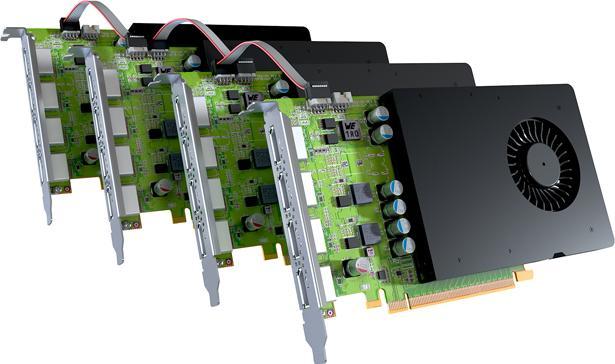 Actual product image Matrox D-Series VideoWall GPU Card D1480 PCIe x16 Quad DP (4 GB)