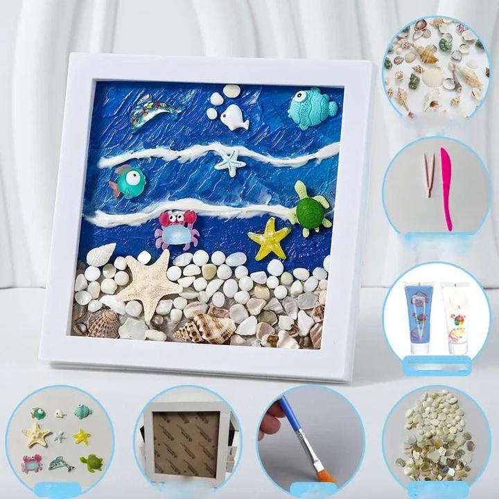Actual product image Activity Board Handmade Diy Gift Photo Frame Decorative Painting Micro Landscape 3D Three Dimensional Texture