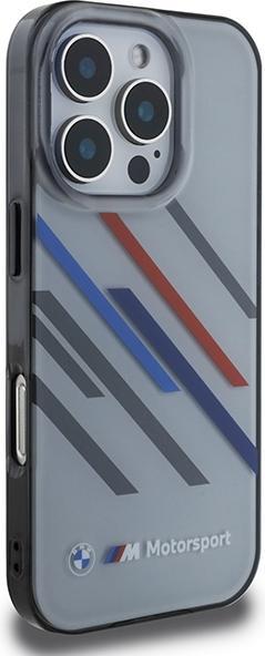 Actual product image BMW BMHCP16X23HTRAG iPhone 16 Pro Max 6.9" szary/grey hardcase Motosport IML Random Stripes (Apple iPhone 16 Pro Max)