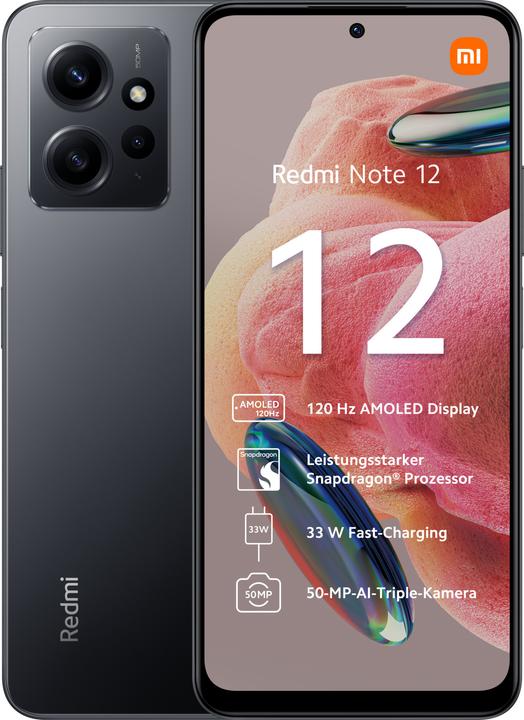 Image du produit Xiaomi Redmi Note 12 (128 Go, Onyx Gray, 6.67", Double SIM, 50 Mpx, 4G)