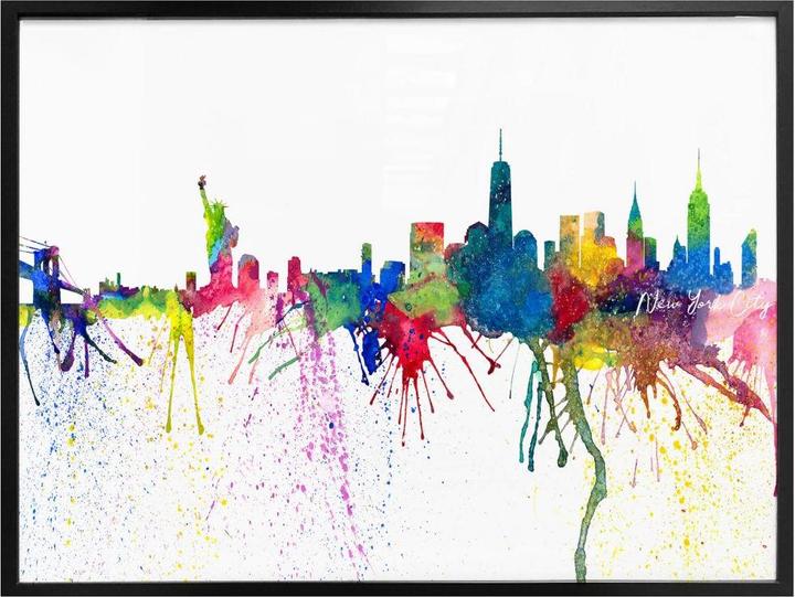 Image du produit Trenddeko Bleichner - New York City Aquarelle Skyline (60 x 50 cm)
