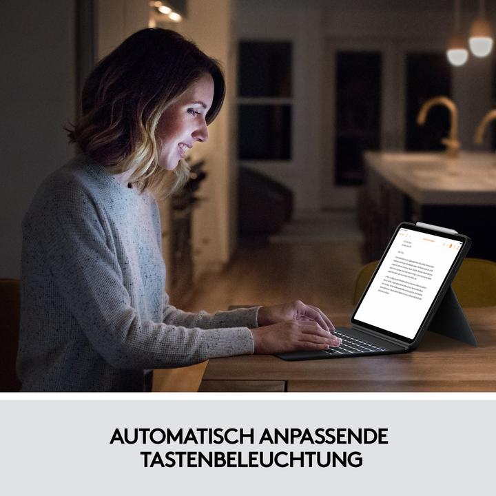 Actual product image Logitech Combo Touch - Grey - Us - Intnl (Eng. Int., A2068, A2230)