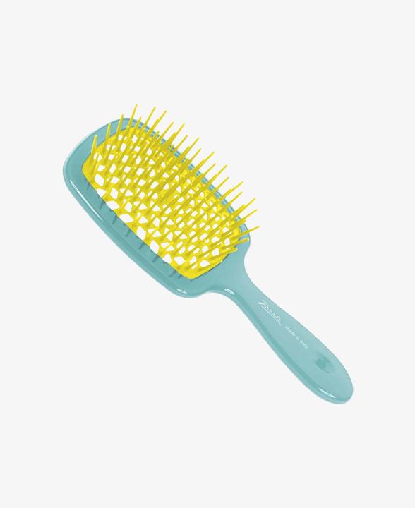 Image du produit Janeke Superbrush Hairdresser Brush For Combing Turquoise-Yellow (brosse pour cheveux)