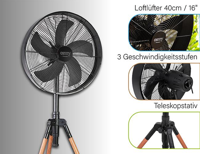 Produktbild Camry CR 7329 household fan Black, Pine (63 dB)