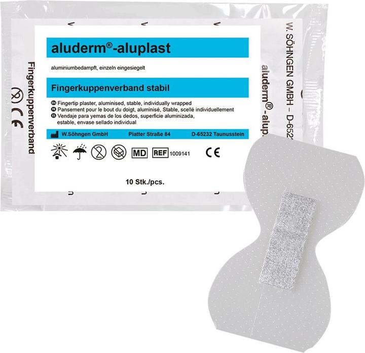 Produktbild Söhngen aluderm aluplast Fingerkuppenpflaster starr / stabil 4,3x7.2cm, 10 Stk., einzeln (10 x)