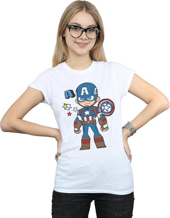 Actual product image Womens/Ladies Captain America Sketch Cotton T-Shirt (XXL)