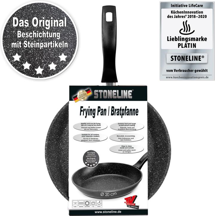 Actual product image Stoneline Pan 6840 Frying, Diameter 20 cm, Suitable for induction hob, Fixed handle, Anthracite (20 cm, Frying pan, Aluminium)