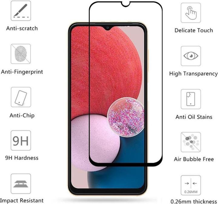 Produktbild Screenguard Samsung Galaxy A13 4G Full Screen Panzerglas Schutzfolie 2.5D 9H (1 Stück, Samsung Galaxy A13)