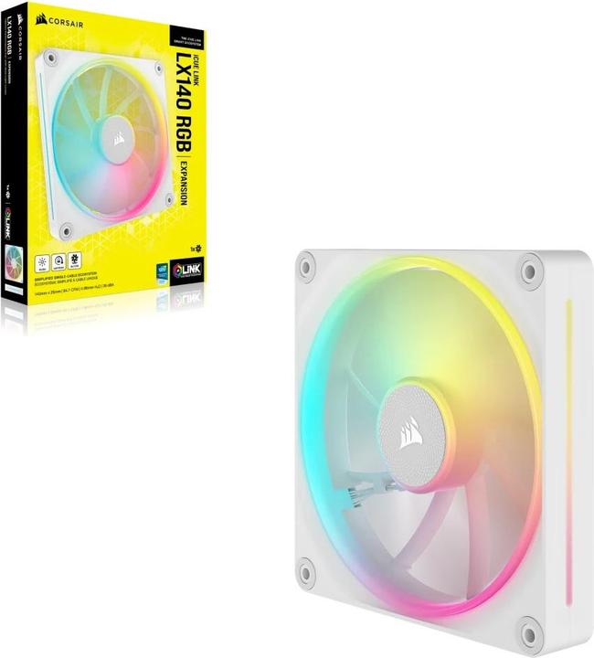 Produktbild Corsair LX RGB Series, iCUE LINK LX140 RGB White, 140mm RGB Fan, Single Fan (140 mm, 1 x)