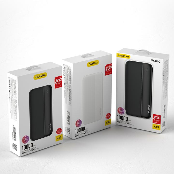 Produktbild Dudao K4S 10000mAh powerbank White (10000 mAh, 10 W)