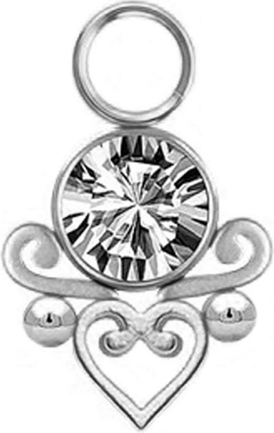 Produktbild Star Piercing Anhänger silber Kristall silber filigranes Herz (ohne Messing, Chirurgenstahl 316L)