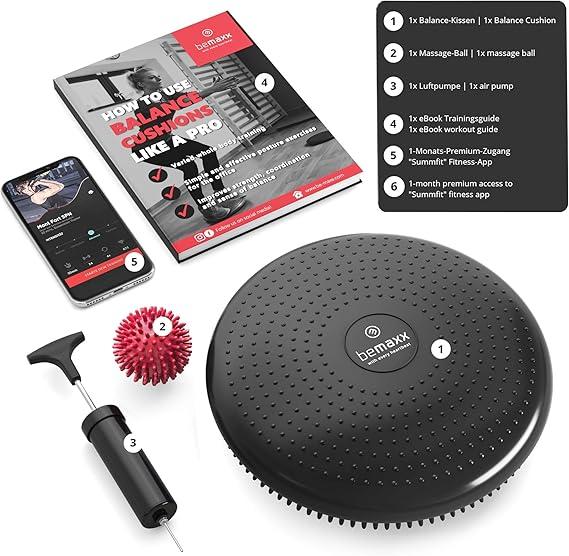 Produktbild BeMaxx Fitness Balance Sitzkissen, 6er-Satz Scharz